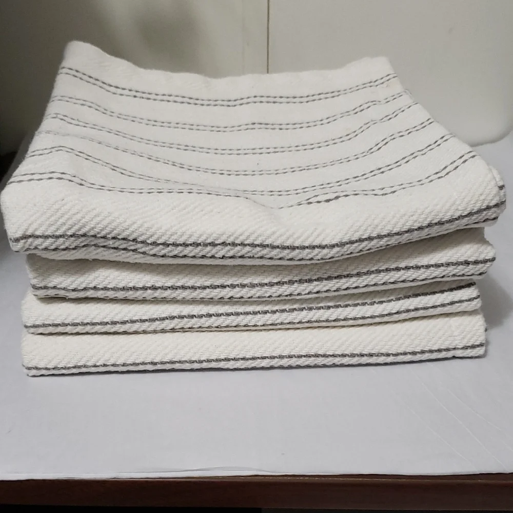 ARTISTIC Accents Stitch‎ Design Striped White and Gray Throw Pillow Cover (4)
